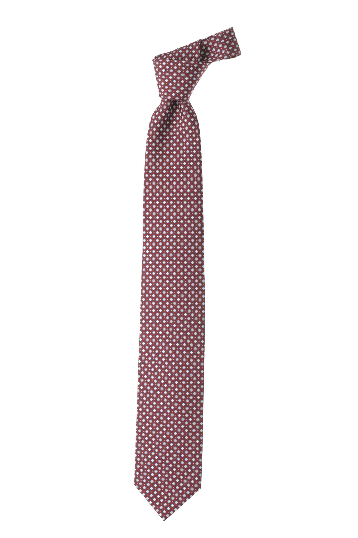Cravate élégante Sept Plis En Soie 100% Italie - Couleur Marron Fango, 148-152 Cm