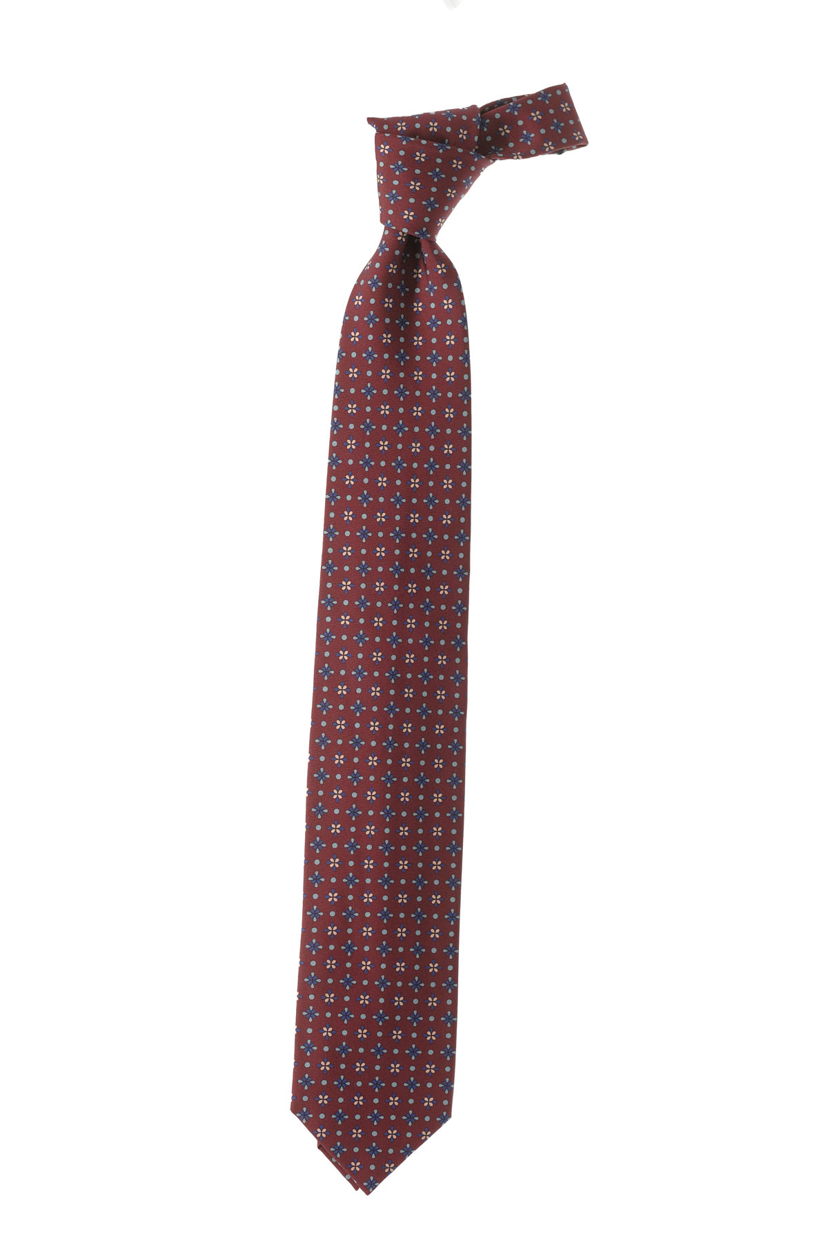 Cravate 7 Plis Soie 100% Italie - Marron Fango, 8.5 Cm, Neuve Avec étiquettes